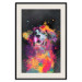 Poster Doggy Joy - multicolored dog in watercolor motif on a black background 130522 additionalThumb 19