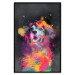 Poster Doggy Joy - multicolored dog in watercolor motif on a black background 130522 additionalThumb 18