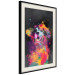 Poster Doggy Joy - multicolored dog in watercolor motif on a black background 130522 additionalThumb 2