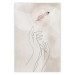 Wall Poster Perfect Lightness - black line art of hands on an abstract beige background 130822