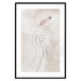 Wall Poster Perfect Lightness - black line art of hands on an abstract beige background 130822 additionalThumb 17