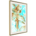 Poster Forbidden Paradise - tropical blue landscape with golden palm trees 131822 additionalThumb 3