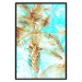 Poster Forbidden Paradise - tropical blue landscape with golden palm trees 131822 additionalThumb 27