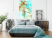 Poster Forbidden Paradise - tropical blue landscape with golden palm trees 131822 additionalThumb 4