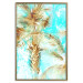 Poster Forbidden Paradise - tropical blue landscape with golden palm trees 131822 additionalThumb 26