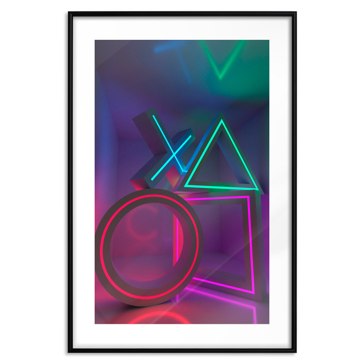 Poster Winning Zone - geometric figures with colorful neon inserts 131922 additionalImage 17