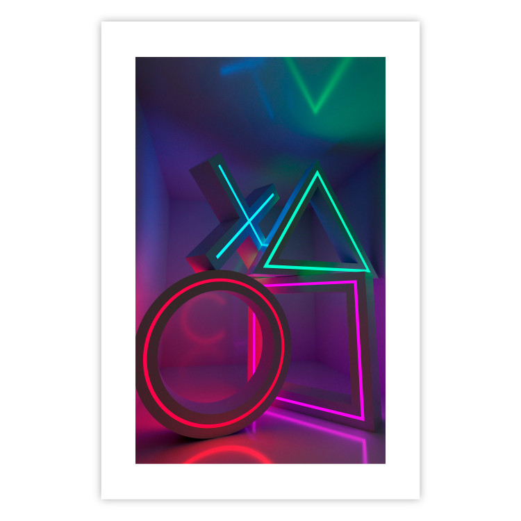 Poster Winning Zone - geometric figures with colorful neon inserts 131922 additionalImage 19