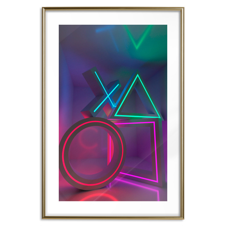 Poster Winning Zone - geometric figures with colorful neon inserts 131922 additionalImage 14