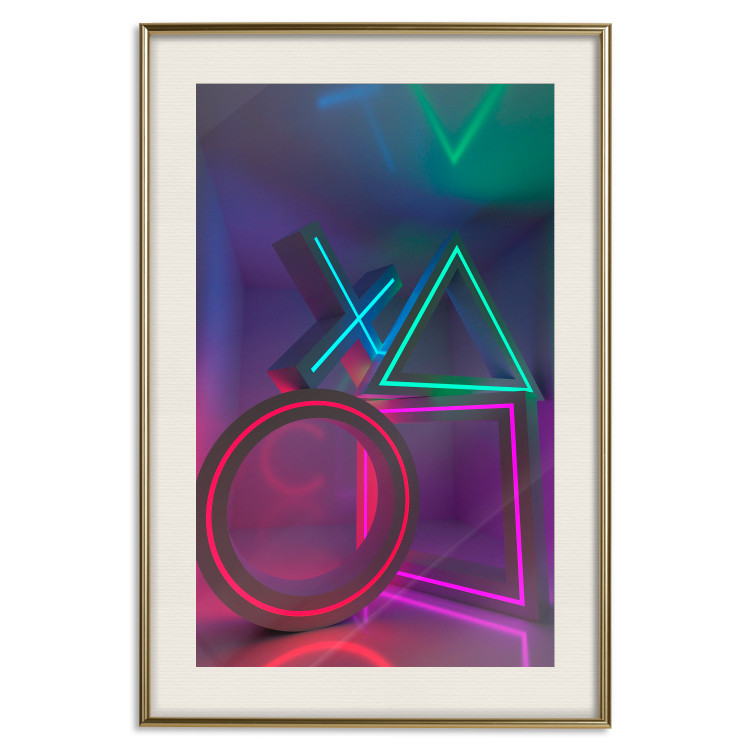 Poster Winning Zone - geometric figures with colorful neon inserts 131922 additionalImage 20