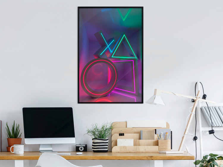 Poster Winning Zone - geometric figures with colorful neon inserts 131922 additionalImage 4
