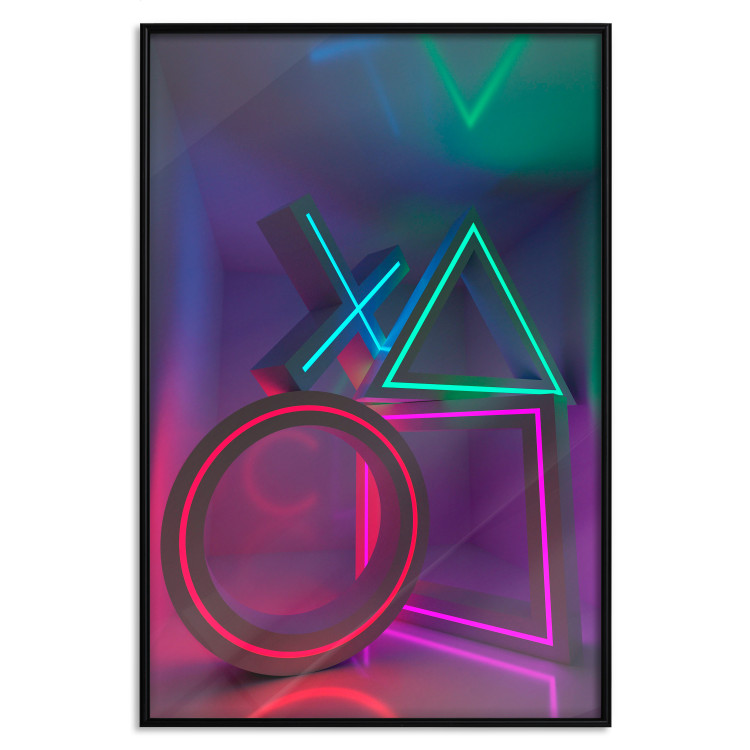 Poster Winning Zone - geometric figures with colorful neon inserts 131922 additionalImage 18