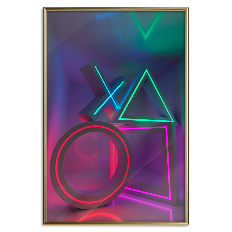 Poster Winning Zone - geometric figures with colorful neon inserts 131922 additionalImage 21