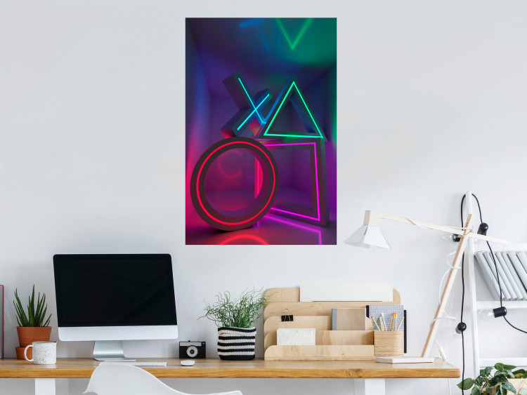 Poster Winning Zone - geometric figures with colorful neon inserts 131922 additionalImage 4