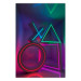 Poster Winning Zone - geometric figures with colorful neon inserts 131922