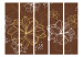 Room Divider Screen Autumnal Flora II (5-piece) - white-yellow flowers on a brown background 132622 additionalThumb 3