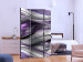 Folding Screen Tunnels (Purple) (3-piece) - modern abstraction in silver 132722 additionalThumb 2
