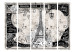 Room Divider Bonjour Paris II (5-piece) - composition with Eiffel Tower and inscriptions 132922 additionalThumb 3