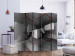 Room Divider Screen Red Trail II (5-piece) - geometric gray 3D abstraction 133022 additionalThumb 2