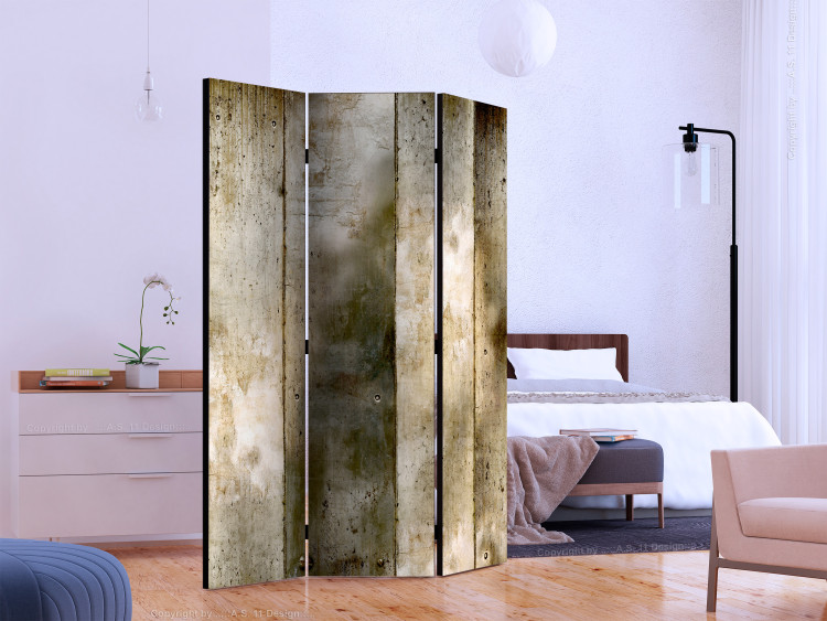 Room Divider Golden Stripes (3-piece) - industrial background with concrete texture 133222 additionalImage 2