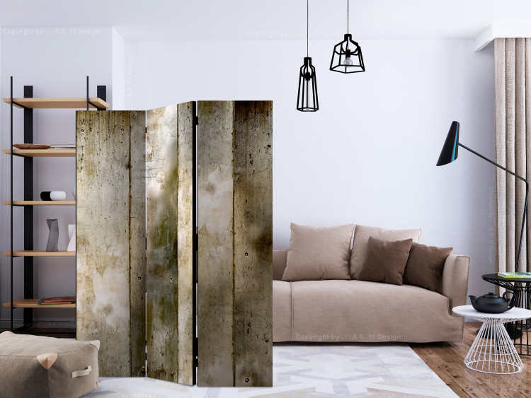 Room Divider Golden Stripes (3-piece) - industrial background with concrete texture 133222 additionalImage 4