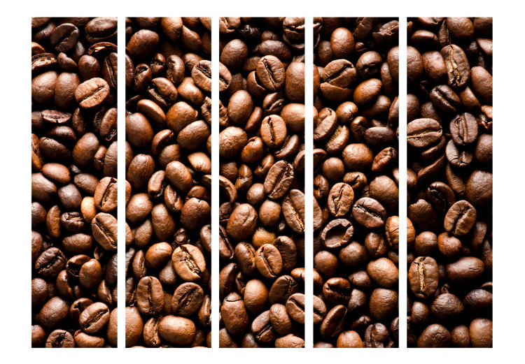 Room Divider Screen Roasted Coffee Beans II (5-piece) - pattern in brown coffee beans 133322 additionalImage 3