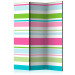 Folding Screen Bright Stripes (3-piece) - colorful horizontal stripes on a white background 133422