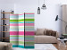 Folding Screen Bright Stripes (3-piece) - colorful horizontal stripes on a white background 133422 additionalThumb 4