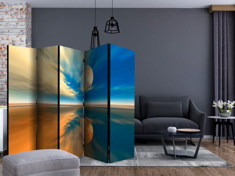 Folding Screen Fly Me to the Moon II - landscape of the sky with the moon and its reflection 133922 additionalImage 4