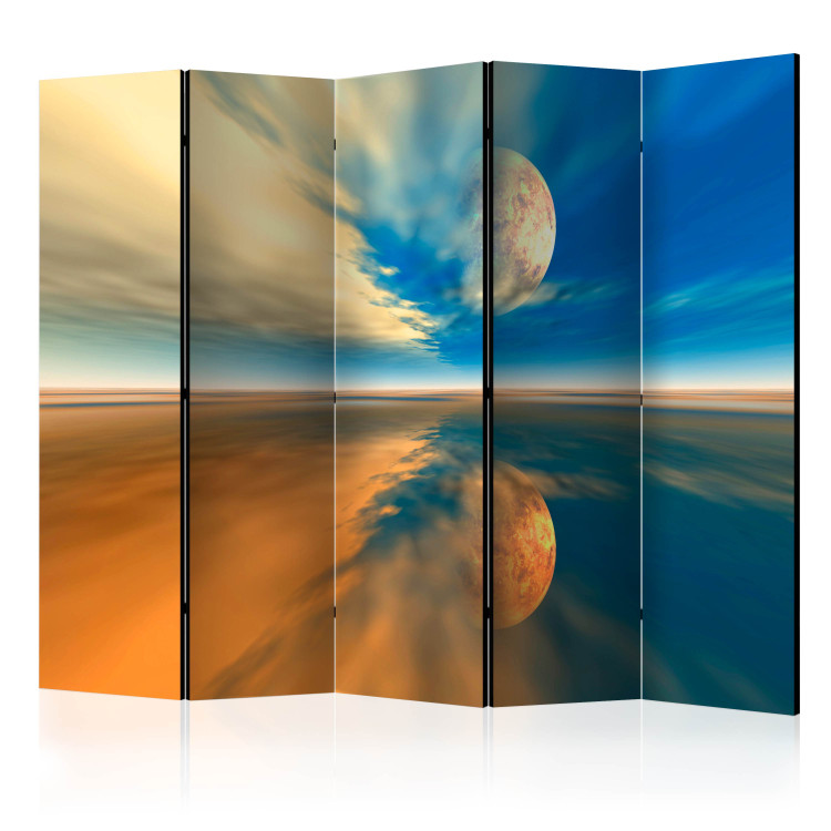 Folding Screen Fly Me to the Moon II - landscape of the sky with the moon and its reflection 133922