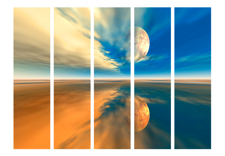 Folding Screen Fly Me to the Moon II - landscape of the sky with the moon and its reflection 133922 additionalImage 3