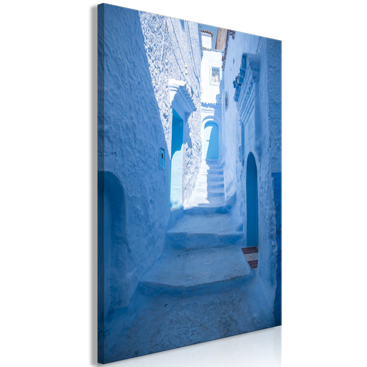 Canvas Art Print Architecture of Blue (1-piece) Vertical - Arab stairs in Morocco 134722 additionalImage 2