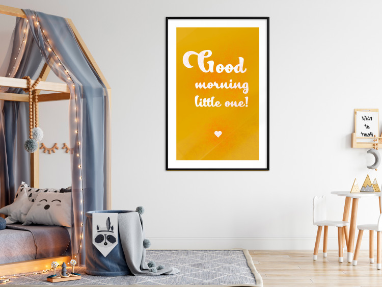 Poster Good Morning Little One - white English text on a yellow background 135722 additionalImage 9