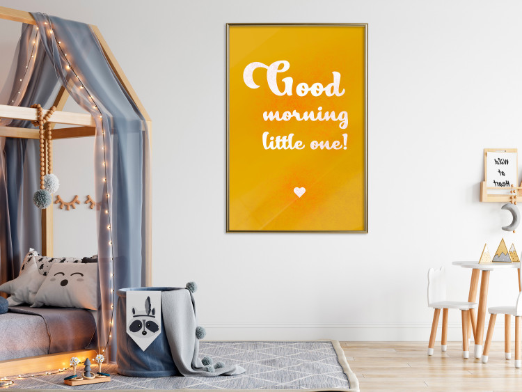Poster Good Morning Little One - white English text on a yellow background 135722 additionalImage 5