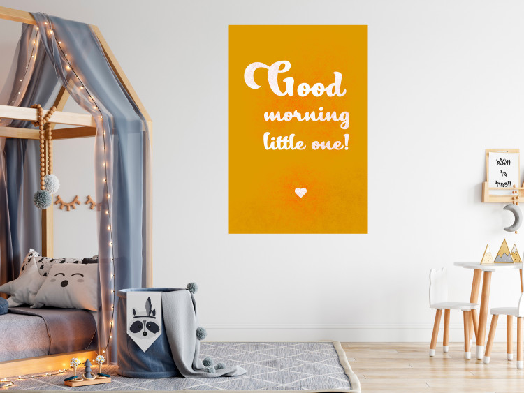 Poster Good Morning Little One - white English text on a yellow background 135722 additionalImage 9