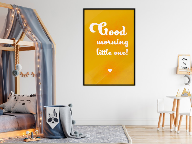 Poster Good Morning Little One - white English text on a yellow background 135722 additionalImage 7