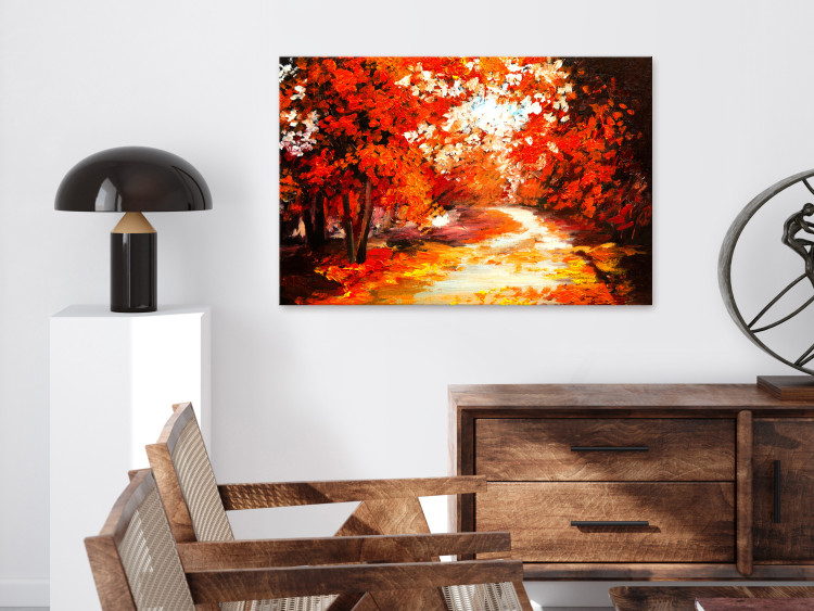 Canvas Autumnal Road Between Trees - Impressionistic Landscape 135922 additionalImage 3