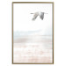 Wall Poster Crane Flight - landscape of a bird flying against a white sky in a watercolor motif 137922 additionalThumb 2