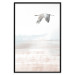 Wall Poster Crane Flight - landscape of a bird flying against a white sky in a watercolor motif 137922 additionalThumb 3