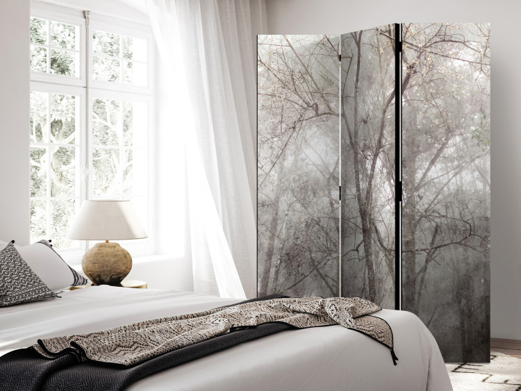Room Divider Screen Forest Summit (3-piece) - Landscape overlooking gray trees 138522 additionalImage 4