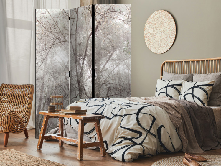 Room Divider Screen Forest Summit (3-piece) - Landscape overlooking gray trees 138522 additionalImage 2