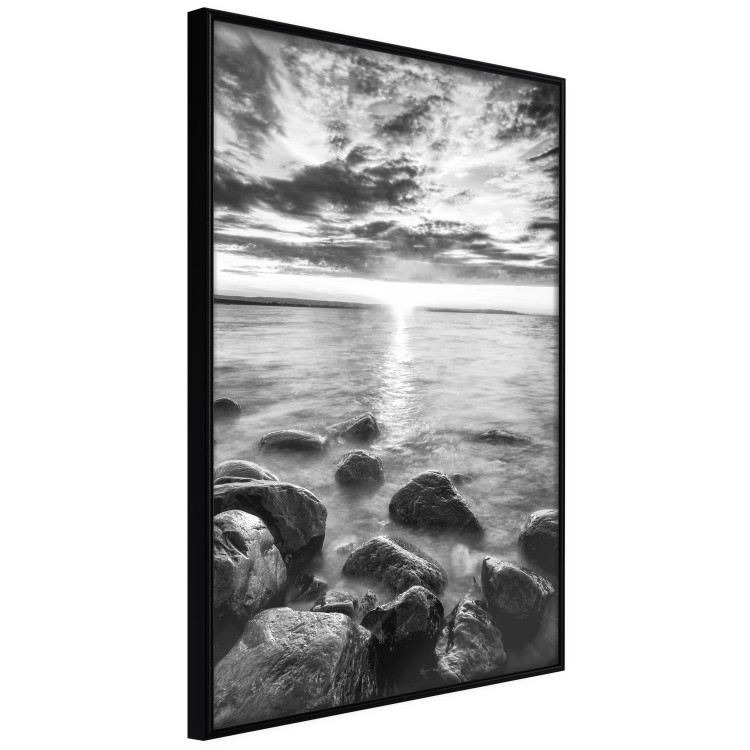 Poster Scandinavian Morning - black and white seascape against sky 138722 additionalImage 3