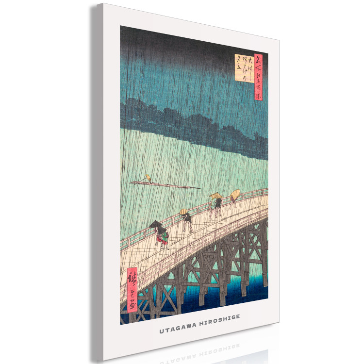 Canvas Art Print Rain on the Bridge (1-piece) Vertical - Asia in stormy landscape 142422 additionalImage 2