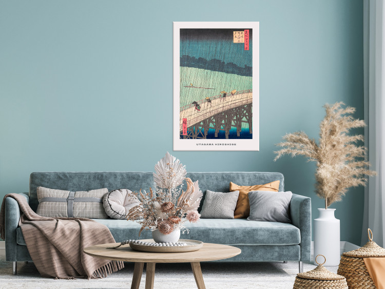 Canvas Art Print Rain on the Bridge (1-piece) Vertical - Asia in stormy landscape 142422 additionalImage 3