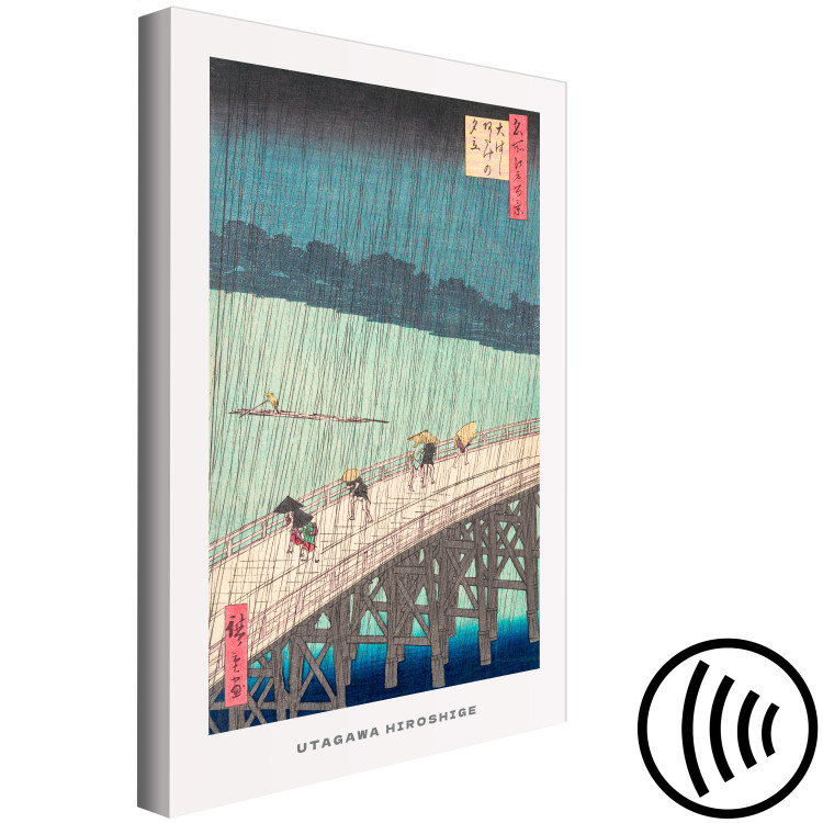 Canvas Art Print Rain on the Bridge (1-piece) Vertical - Asia in stormy landscape 142422 additionalImage 6