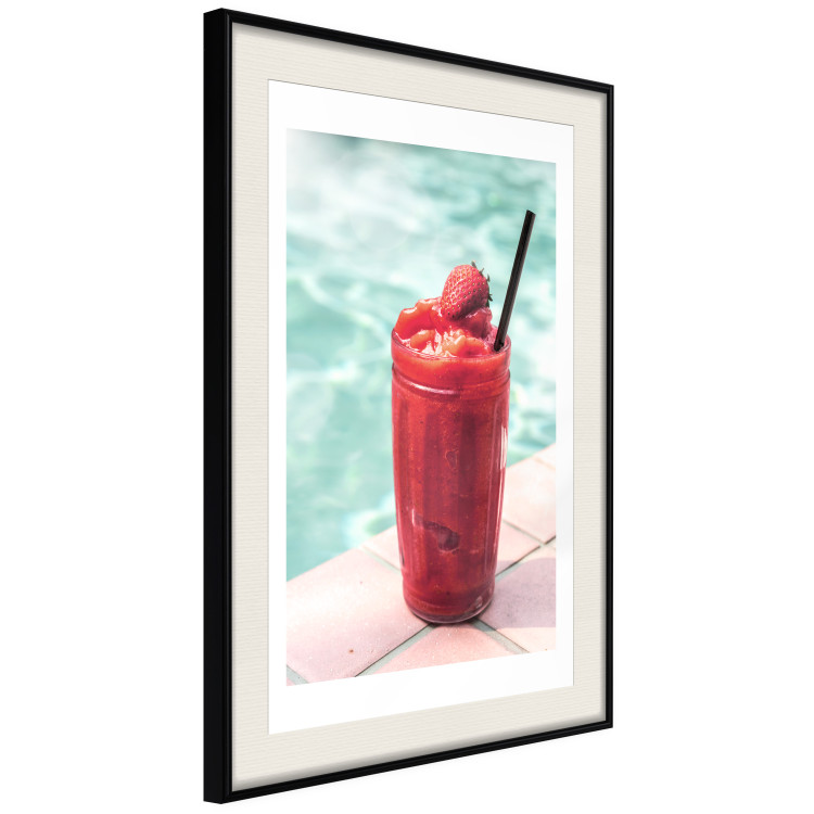 Poster Holiday Cocktail - Strawberry Cold Smoothie in the Summer by the Swimming Pool 144122 additionalImage 14