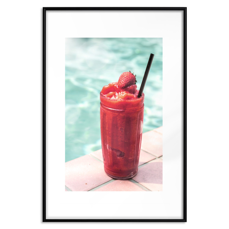 Poster Holiday Cocktail - Strawberry Cold Smoothie in the Summer by the Swimming Pool 144122 additionalImage 27