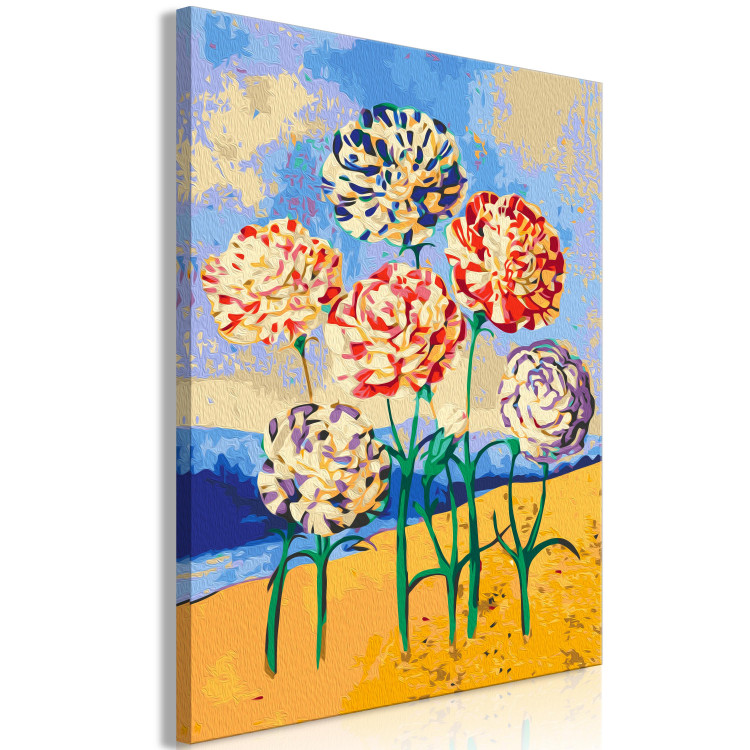Paint by Number Kit Delicate Carnations - Colorful Flowers, Sand, Water and Green Leaves 144522 additionalImage 6