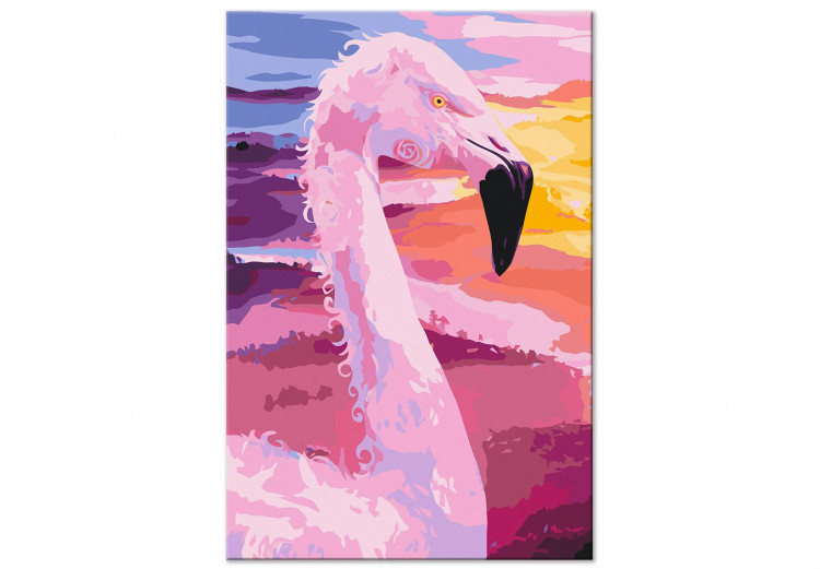 Paint by Number Kit Candy Flamingo - Pink Bird on a Colorful Expressive Background 144622 additionalImage 5