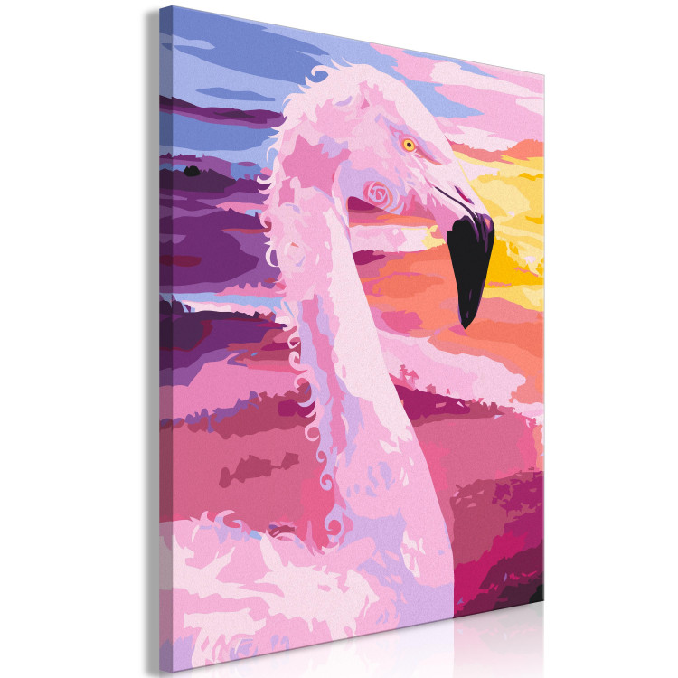 Paint by Number Kit Candy Flamingo - Pink Bird on a Colorful Expressive Background 144622 additionalImage 4