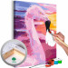Paint by Number Kit Candy Flamingo - Pink Bird on a Colorful Expressive Background 144622